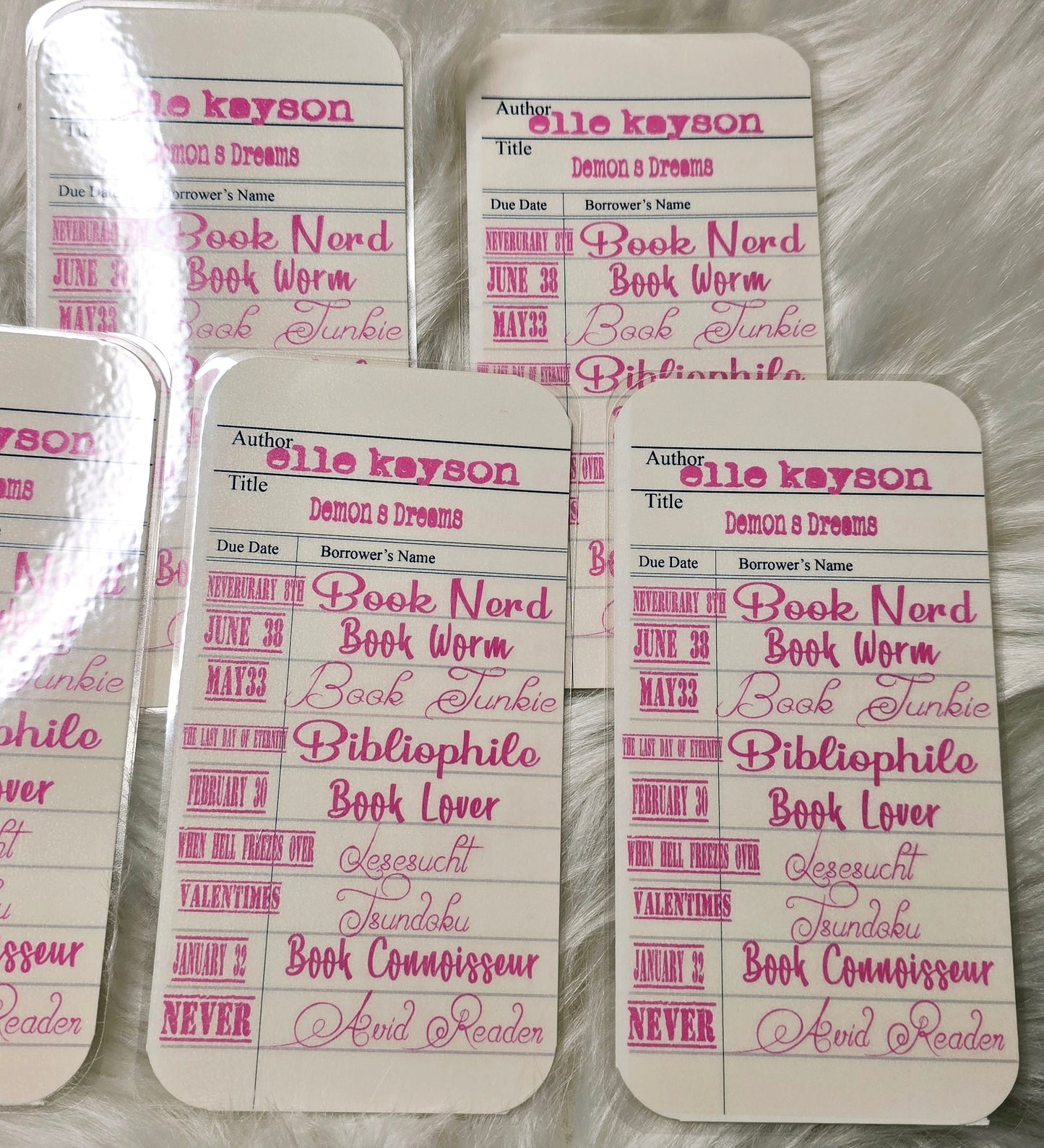 Library Card Bookmarks